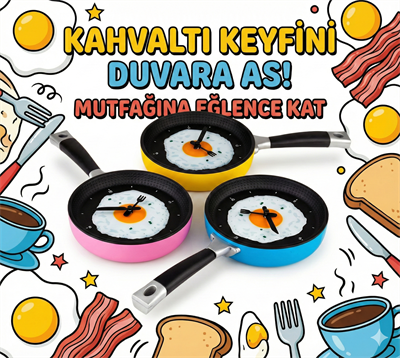 Tava Konseptli Duvar Saati