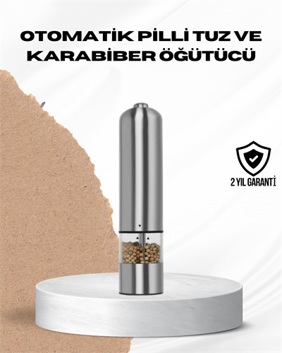 Tek Elle Kullanılan Otomatik Baharat Değirmeni Işıklı Sistem