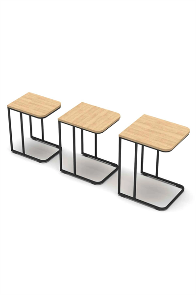 Tekerlekli 3lü Zigon Sehpa