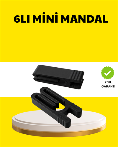 Tekrar Kullanılabilir Poşet Mandalı Siyah 6’lı Set