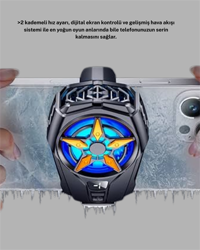 Telefon Soğutucu Radyatör Type-C Bağlantılı 2 Kademeli Dijital Kontrollü