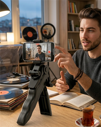 Telefon Tripodu Masaüstü Stand 360 Derece Dönebilen Telefon Tutucu