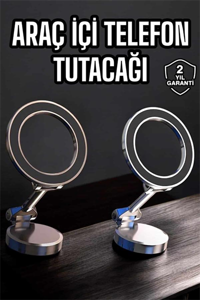 Telefon Tutucu Tüm Arabalara Uyumlu Araç İçi Katlanabilir Manyetik Tasarım