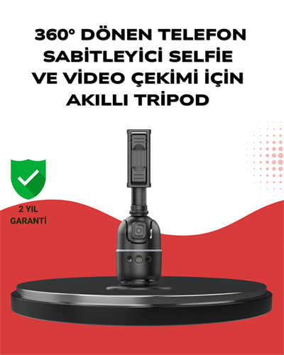 Telefon ve Kamera Uyumlu 360° Otomatik Takipli Akıllı Masa Tripodu