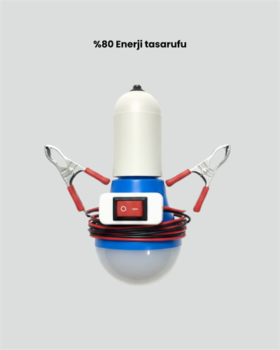 Timsah Kıskaçlı 12V LED Ampul Kamp ve Acil Durum Lambası