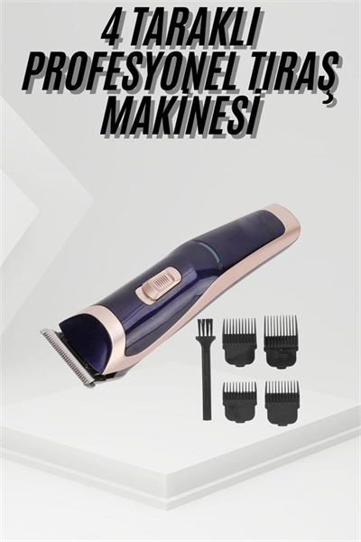 Tıraş Makinesi 4 Başlıklı Paslanmaz Çelik Bıçaklı Tüm Saç Tiplerine Uygun
