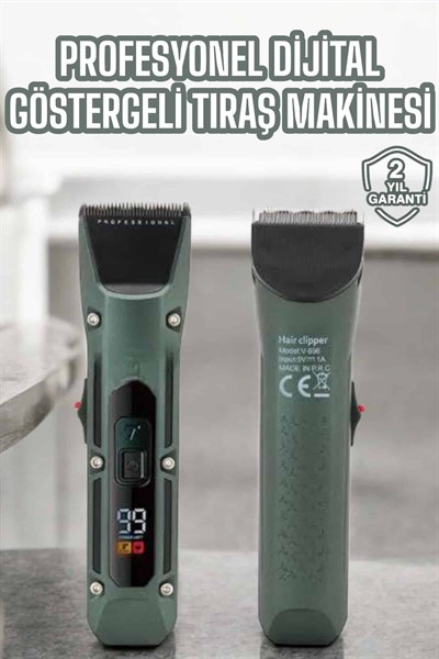 Tıraş Makinesi Dijital Göstergeli Turbo Motor Paslanmaz Çelik
