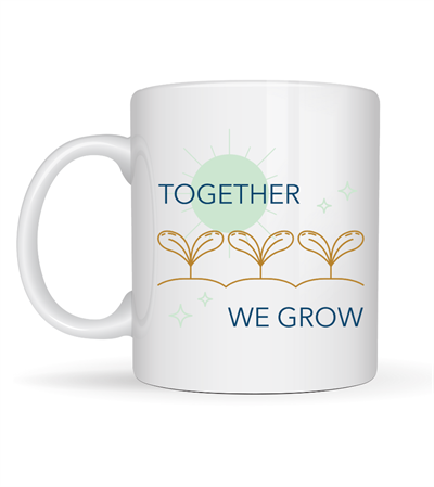 Together We Grow Tasarımlı Porselen Kupa Model 38 – Sevgi Temalı Özel Hediye Kupası