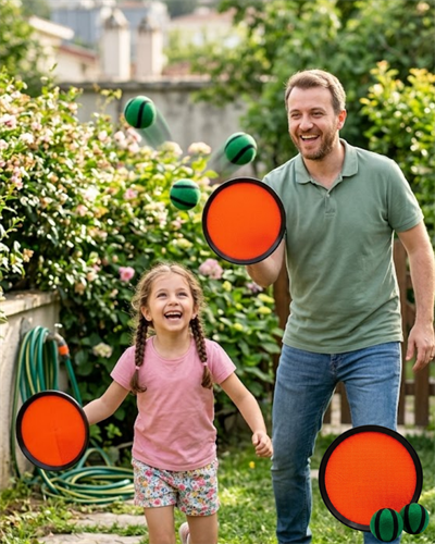 Top Yakalama Oyunu Cırtlı Raket Seti Bahçe Park Plaj Aktivite Oyuncağı