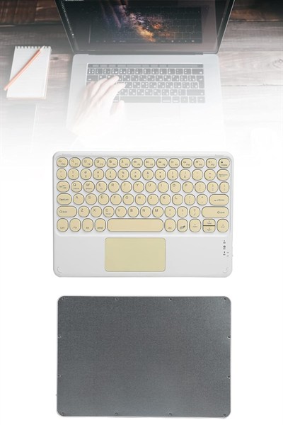 Touchpad Tüm Cihazlara Uyumlu Bluetooth Klavye Touchpad Slim Kablosuz Wifi Q Klavye