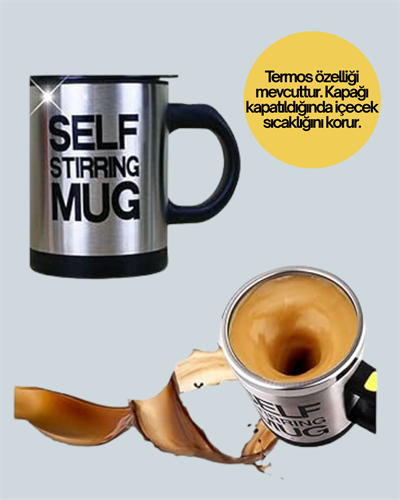 Toz İçecekler İçin Hızlı Karıştırma Özellikli Termos Kupa