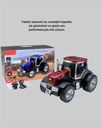 Traktör Tasarımlı Bluetooth Hoparlör 12W TWS Destekli Nostaljik Model