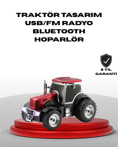 Traktör Tasarımlı Bluetooth Hoparlör USB TF AUX FM Radyo