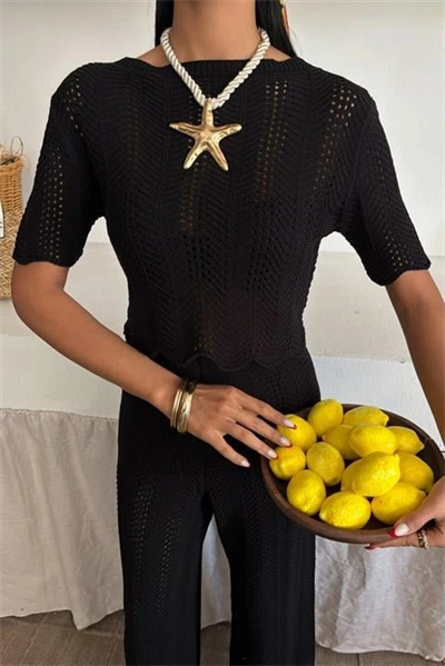 Triko Bluz Pantolon İkili Takım 10084-025