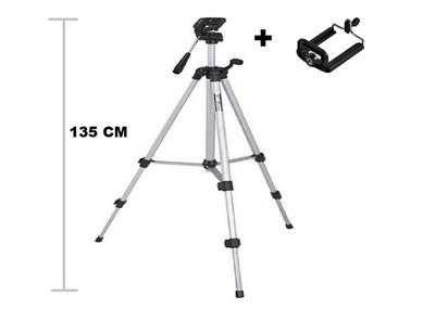 Tripod : Telefon ve Kamera Tutucu Ayak + Telefon Tutucu - 105Cm