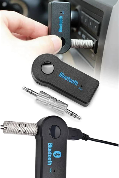 Tüm Cihazlara Uyumlu Bluetooth Aux Araç Kiti Siyah
