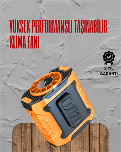 Turbo Mini Fan – Dijital Ekranlı, Sessiz & Şarjlı Serinlik!