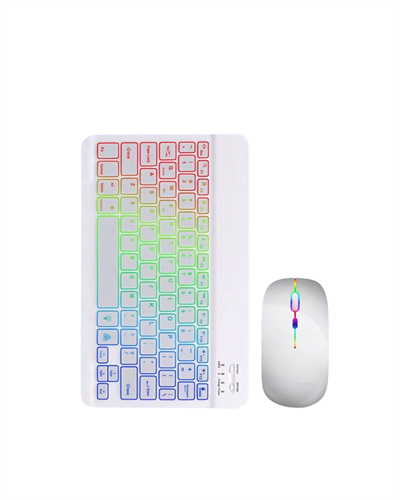 Türkçe Q Aydınlatmalı Klavye Mouse Seti Kablosuz Bluetooth Destekli