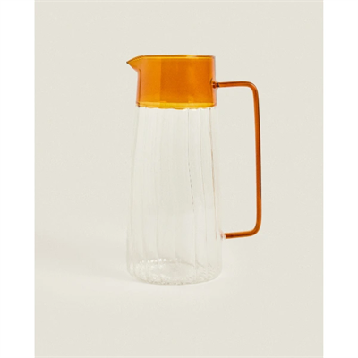 Turuncu Detaylı Cam Sürahi 1600 ml