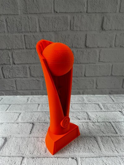 Turuncu Kupa 23cm Basketbol Temalı Dekoratif Ödül Biblosu