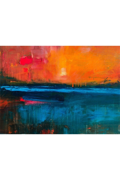 Turuncu Mavi Dekoratif Canvas Tablo (50x70)