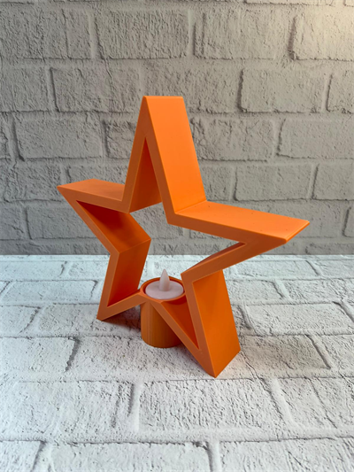 Turuncu Yıldız Mumluk Loş Işık Salon Dekoru