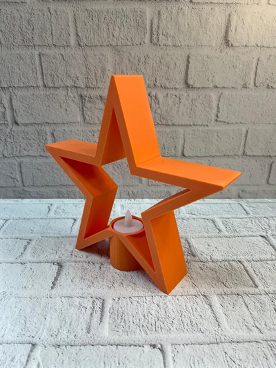 Turuncu Yıldız Mumluk Loş Işık Salon Dekoru