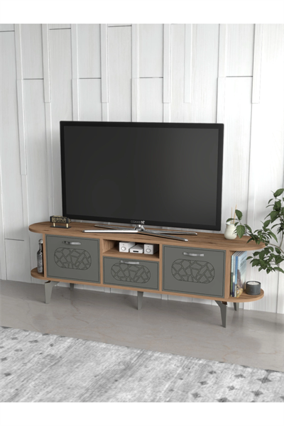 Tv Sehpası Mira Atlantik 5031 Gümüş 160 Cm 35 Cm 50 Cm
