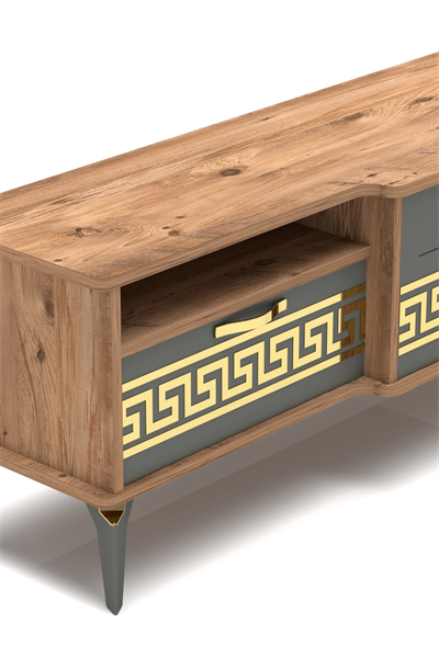 Tv Sehpası Tv Ünitesi 160 Cm Atlantik Çam Gold Mistral 5070