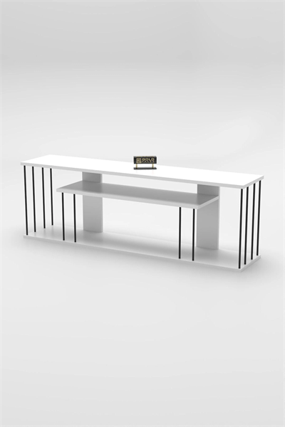 Tv Sehpası Tv Ünitesi Raflı 140 Cm Gzd Plus Beyaz