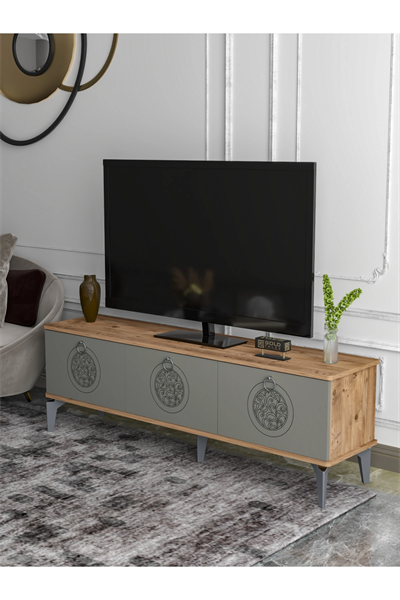 Tv Sehpası Tv Ünitesi Saraylı Atlantik Çam - Antrasit 5061