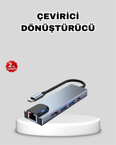 Type-C Çoklu Dönüştürücü – Alüminyum Gövde, Hızlı Veri Aktarımı ve Şarj Desteği