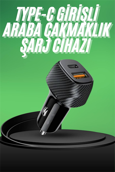 Type-C Girişli Araba Çakmaklık Şarj Cihazı 38W Oto Çakmaklık