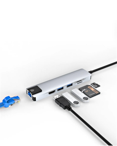 Type C Hub Çoklayıcı 8 Port USB HDMI RJ45 Kart Okuyucu