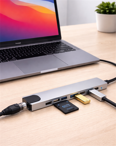 Type C Hub Çoklayıcı 8 Port USB HDMI RJ45 Kart Okuyucu