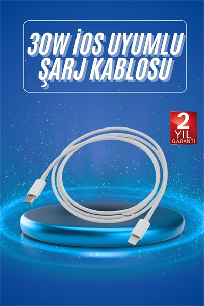 Type-C Ligtning 30W İOS Şarj Kablosu Hızlı Şarj Kablosu