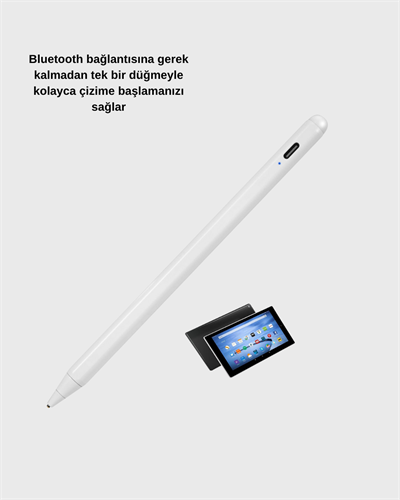 Type-C Şarjlı Dokunmatik Kalem – iPad, iPhone ve Android Uyumlu, Sessiz Çalışan