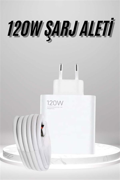 Type C Yüksek Hızlı Şarj Aleti Beyaz 120W Ultra Uzun Ömürlü