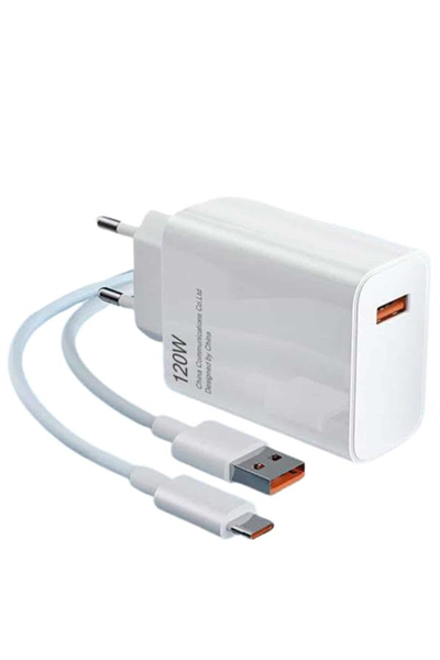 Type C Yüksek Hızlı Şarj Aleti Beyaz 120W Ultra Uzun Ömürlü