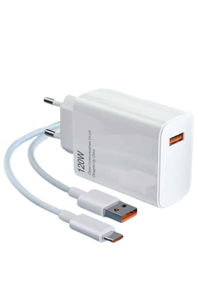 Type C Yüksek Hızlı Şarj Aleti Beyaz 120W Ultra Uzun Ömürlü