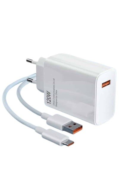 Type C Yüksek Hızlı Şarj Aleti Beyaz 120W Ultra Uzun Ömürlü