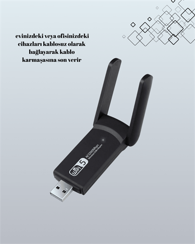 USB 3.0 Wireless Adaptör – 2.4GHz & 5GHz Destekli