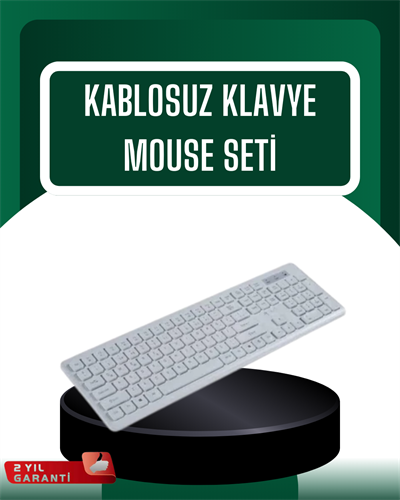 USB Alıcılı Kablosuz Klavye Mouse - Geniş Uyumluluk, Sessiz Tuşlar