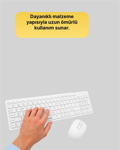 USB Alıcılı Kablosuz Klavye Mouse - Geniş Uyumluluk, Sessiz Tuşlar