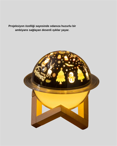 USB Mini Hava Nemlendirici ve Projeksiyon Lamba – Taşınabilir, Sessiz, Dekoratif Aromaterapi Cihazı