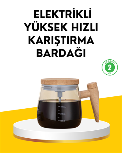 USB Şarjlı Akıllı Karıştırıcı Kupa – Isıtma Altlıklı, IP6 Su Geçirmez