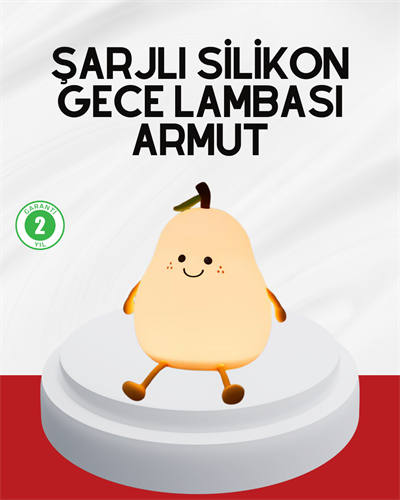 USB Şarjlı Armut Gece Lambası Dokunmatik Renk Değişimli