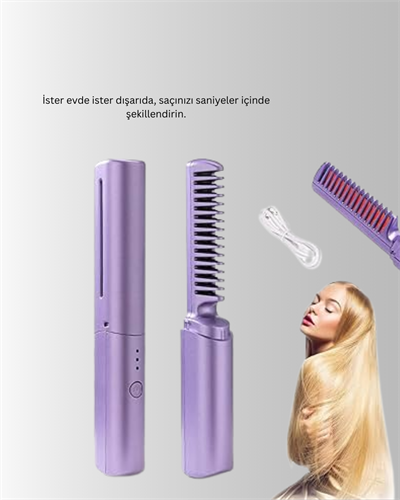 USB Şarjlı Kablosuz Saç Düzleştirici – Seyahat ve Günlük Kullanım