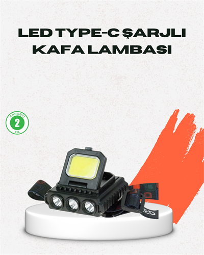 USB Şarjlı Kafa Feneri 800 Lumen Ayarlanabilir COB ve XPE LED