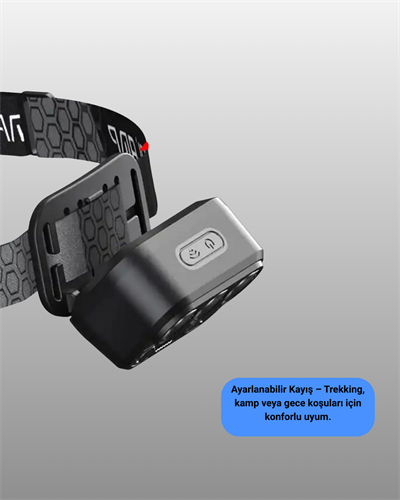 USB Şarjlı LED Kafa Lambası 300 Lümen Güç Göstergeli